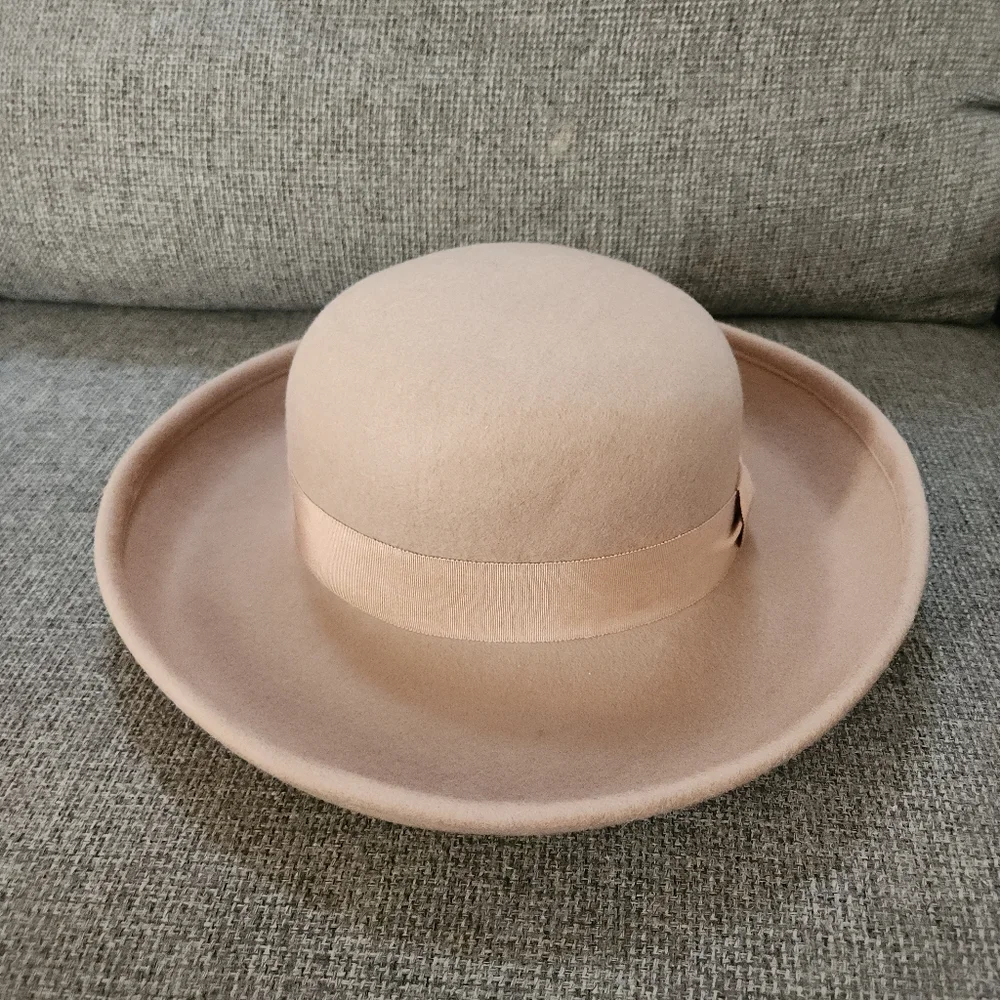 Street Smart 100% Wool Wide Brim Hat • Camel Neutral • Moldable • Made in USA